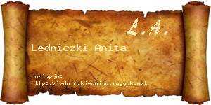Ledniczki Anita névjegykártya
