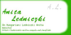 anita ledniczki business card